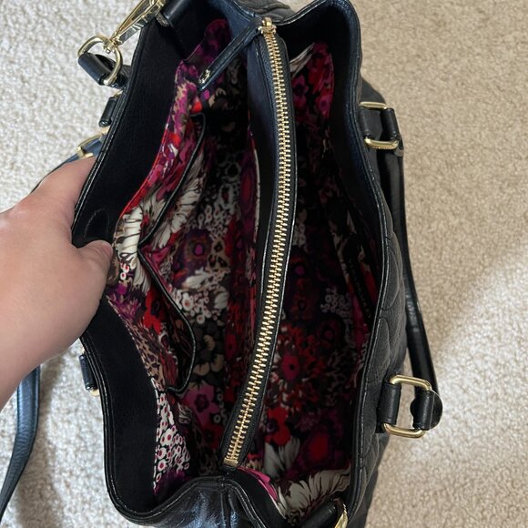 Vera Bradley Quilted Emma Satchel Bag, Black - Picture 7 of 10